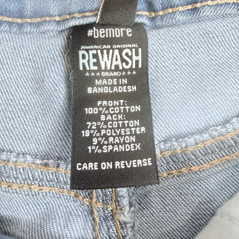 Super High Rise Jean Shorts 3/26 Rewash Vintage Reunion Frayed Hem Stretch Booty - Picture 6 of 16